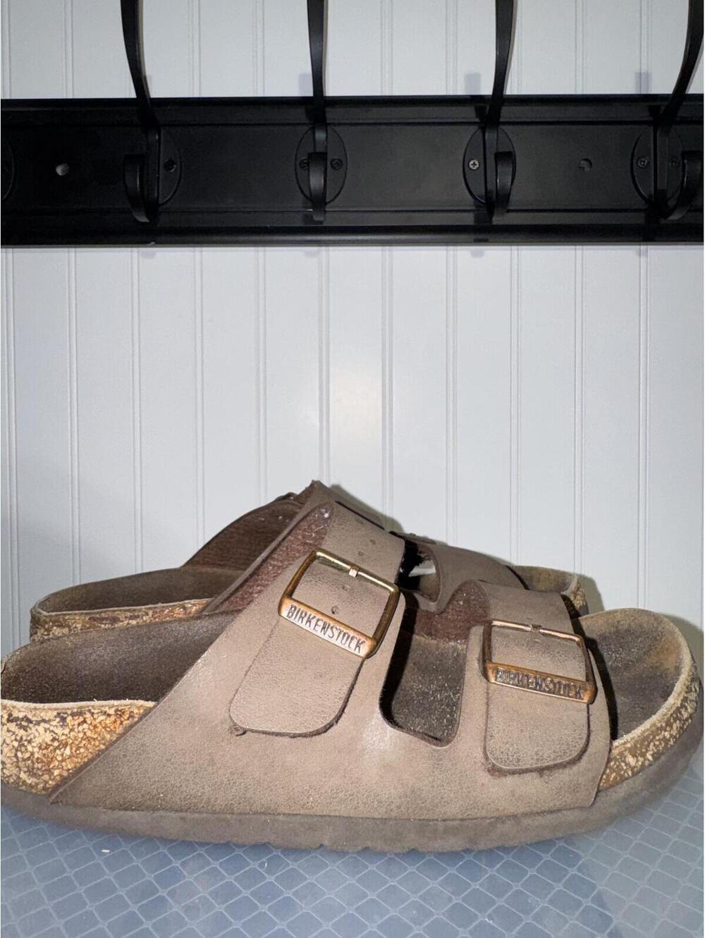 Birkenstock Brown Suede Adjustable Buckle Sandals - Picture 2 of 6